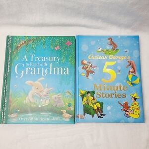 2 books: A treasury to read with grandma and 5 minute stories Curious Ge…